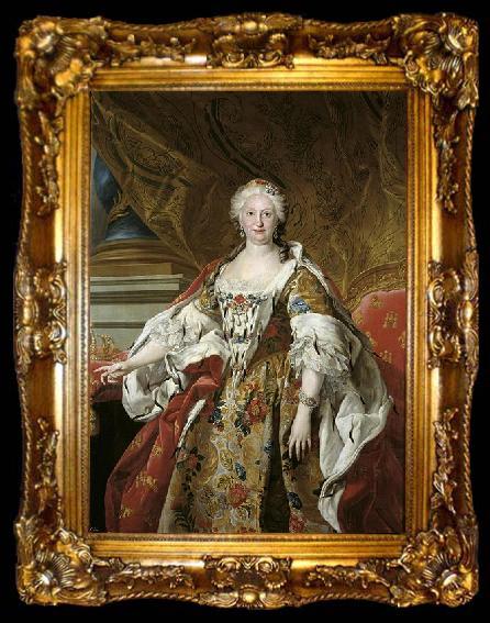 framed  Charles Amedee Philippe Van Loo Official portrait of Queen Isabel de Farnesio, ta009-2